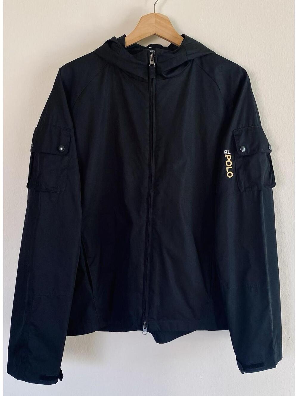 Polo Ralph Lauren Jacket Men XL Youth Black Windbreaker Coat
